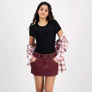Celebrity Pink - Contrast-Stitch Mini Skirt